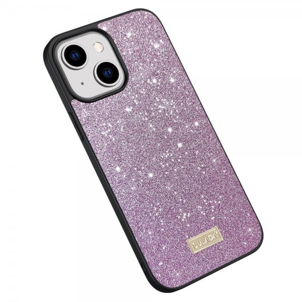 Sulada iPhone 15 Skal Glitter Lila