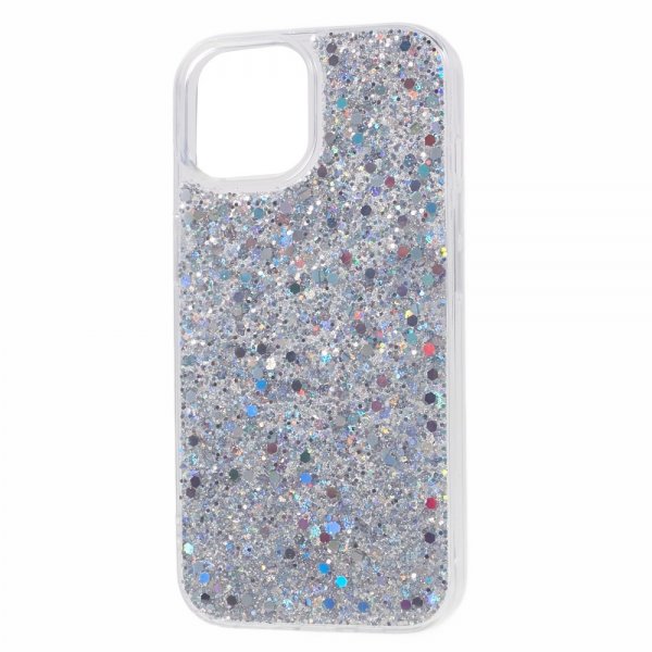 iPhone 15 Skal Glitterpaljetter Silver