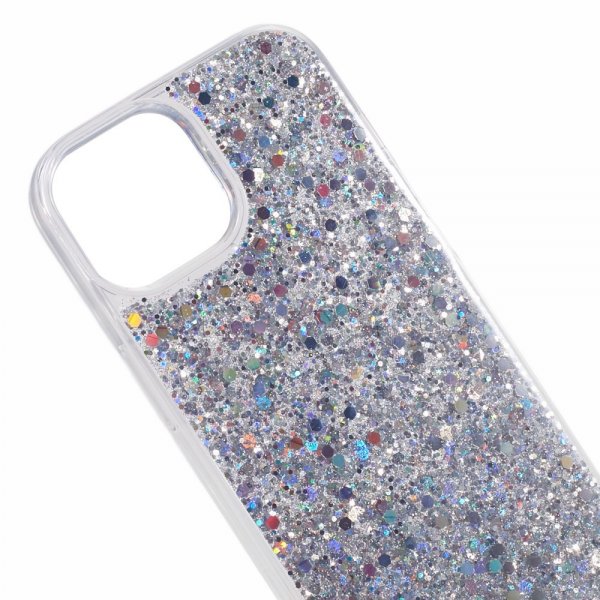 iPhone 15 Skal Glitterpaljetter Silver