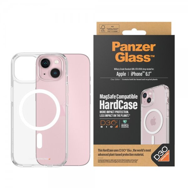 PanzerGlass iPhone 15 Skal HardCase MagSafe D3O Transparent