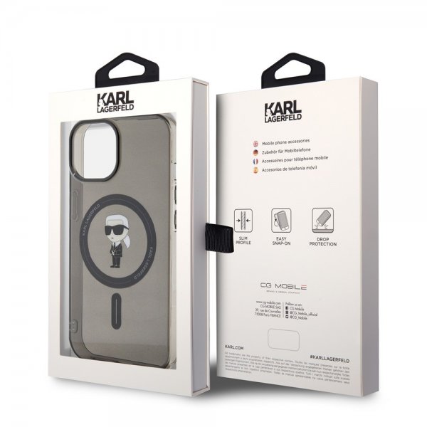 Karl Lagerfeld iPhone 15 Skal Ikonik MagSafe Svart