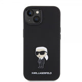 Karl Lagerfeld iPhone 15 Skal Ikonik Metal Pin Svart