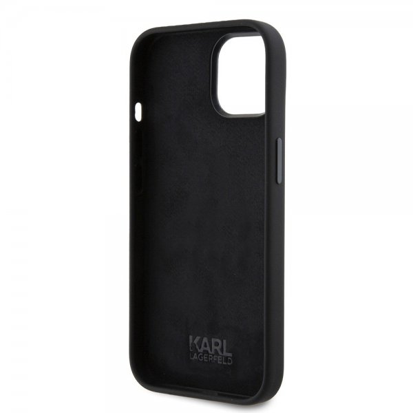 Karl Lagerfeld iPhone 15 Skal Ikonik Metal Pin Svart