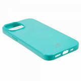 Mercury iPhone 15 Skal Jelly Glitter Cyan