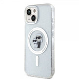 Karl Lagerfeld iPhone 15 Skal Karl & Choupette Glitter MagSafe Transparent