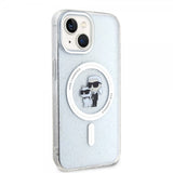 Karl Lagerfeld iPhone 15 Skal Karl & Choupette Glitter MagSafe Transparent