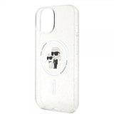 Karl Lagerfeld iPhone 15 Skal Karl & Choupette Glitter MagSafe Transparent