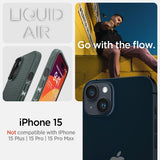 Spigen iPhone 15 Skal Liquid Air Abyss Green