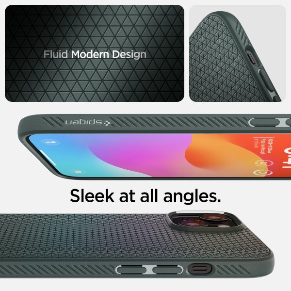 Spigen iPhone 15 Skal Liquid Air Abyss Green