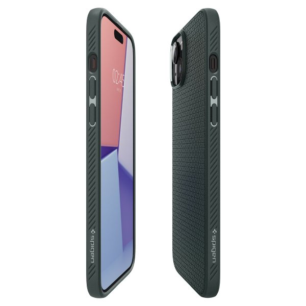 Spigen iPhone 15 Skal Liquid Air Abyss Green