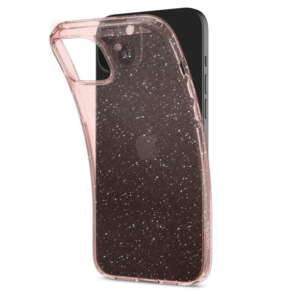 Spigen iPhone 15 Skal Liquid Crystal Glitter Rose Quartz
