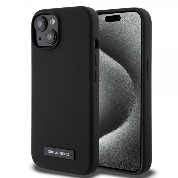Karl Lagerfeld iPhone 15 Skal Liquid Silicone MagSafe Svart