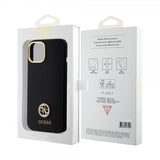 Guess iPhone 15 Skal Liquid Silicone Metal Logo Svart