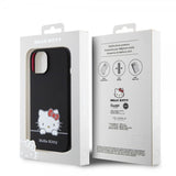 Hello Kitty iPhone 15 Skal Liquid Silicone Svart