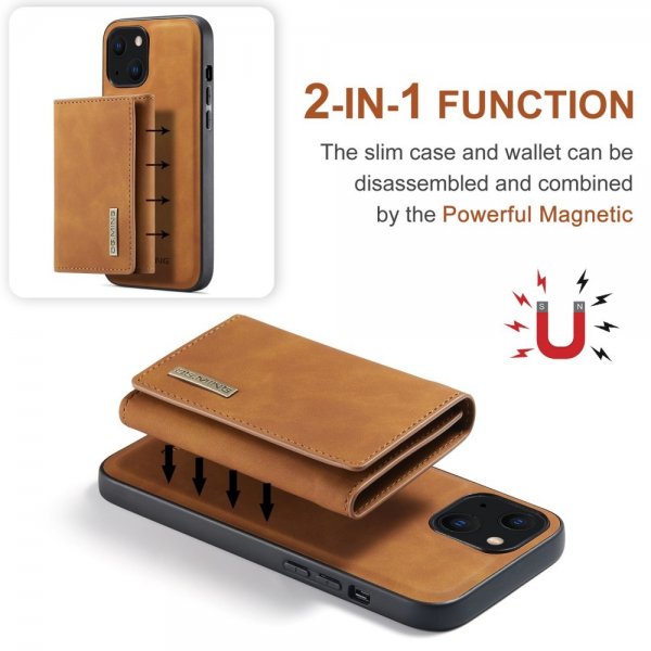 Dg.Ming iPhone 15 Skal M1 Series Löstagbar Korthållare Brun