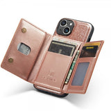 Dg.Ming iPhone 15 Skal M3 Series Löstagbar Korthållare Glitter Roseguld