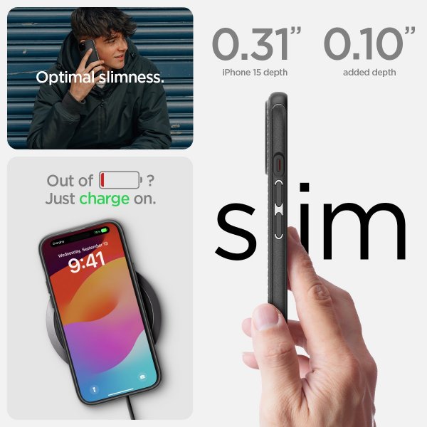 Spigen iPhone 15 Skal Mag Armor MagFit Matte Black