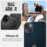 Spigen iPhone 15 Skal Mag Armor MagFit Matte Black