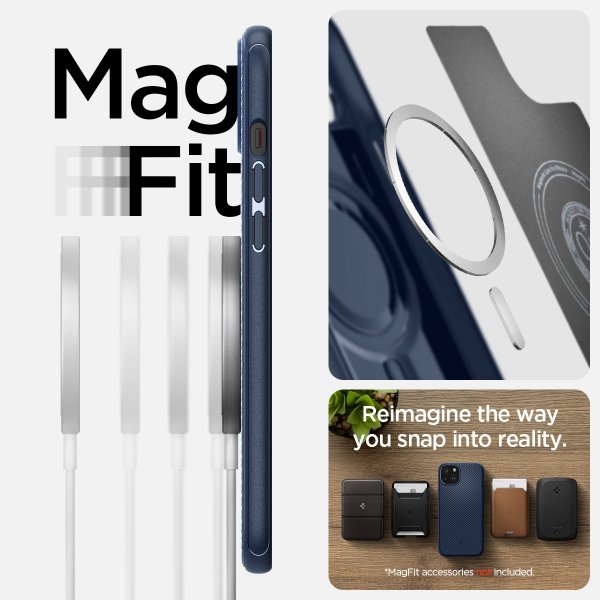 Spigen iPhone 15 Skal Mag Armor MagFit Navy Blue