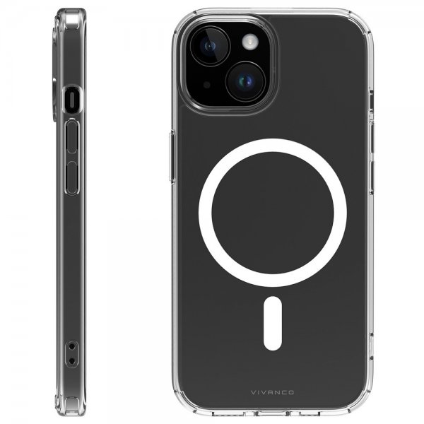 Vivanco iPhone 15 Skal Mag Steady Transparent