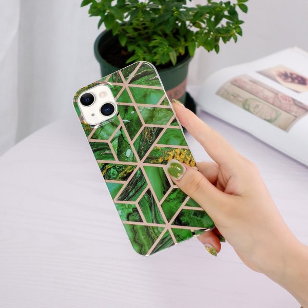iPhone 15 Skal Marmormönster Grön