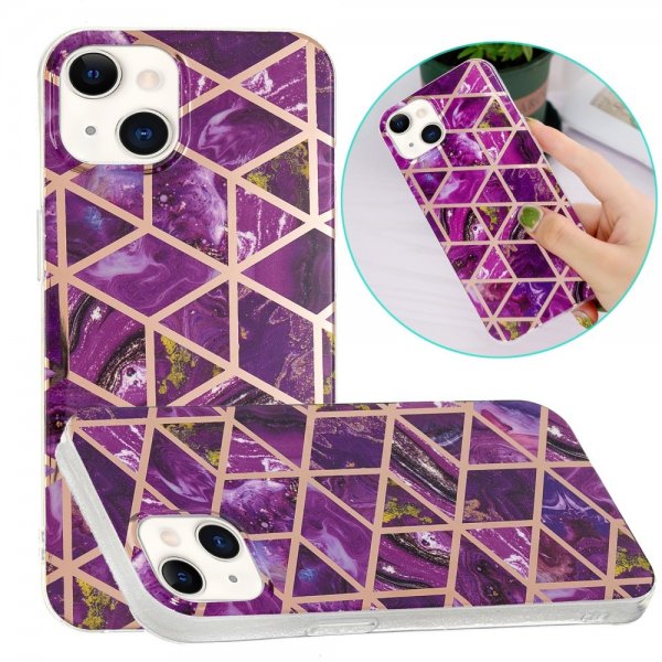 iPhone 15 Skal Marmormönster Lila
