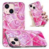 iPhone 15 Skal Marmormönster Rosa Röd