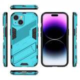 iPhone 15 Skal med Stativ Ljusblå