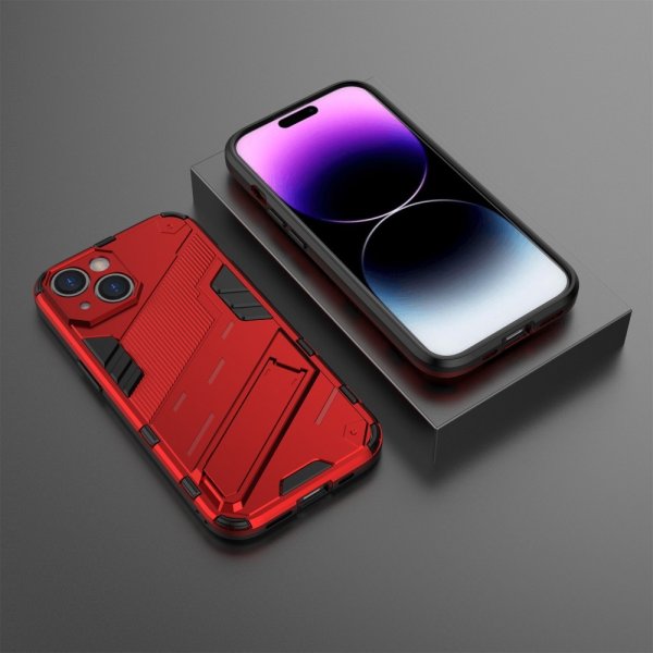 iPhone 15 Skal med Stativ Röd