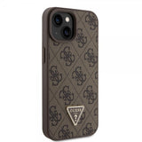 Guess iPhone 15 Skal Metal Logo Strass Crossbody Strap Brun