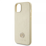 Guess iPhone 15 Skal Metal Logo Strass Guld