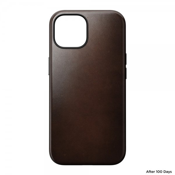Nomad iPhone 15 Skal Modern Leather Case Horween Rustic Brown