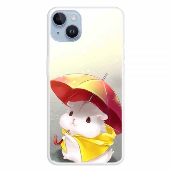 iPhone 15 Skal Motiv Hamster och Paraply