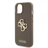 Guess iPhone 15 Skal Perforated Glitter Brun
