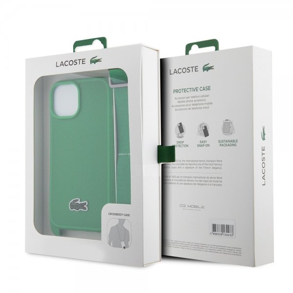 Lacoste iPhone 15 Skal Petit Pique Logo Strap Grön
