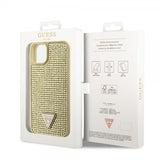 Guess iPhone 15 Skal Rhinestone Guld