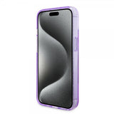 Guess iPhone 15 Skal Ring Stand Glitter MagSafe Lila