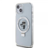 Karl Lagerfeld iPhone 15 Skal Ring Stand MagSafe Vit