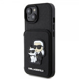 Karl Lagerfeld iPhone 15 Skal Saffiano Card Slots & Stand Svart