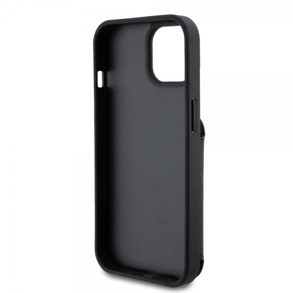 Karl Lagerfeld iPhone 15 Skal Saffiano Card Slots & Stand Svart