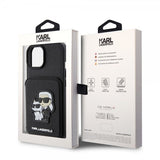 Karl Lagerfeld iPhone 15 Skal Saffiano Card Slots & Stand Svart