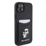 Karl Lagerfeld iPhone 15 Skal Saffiano Double Cardslot Svart