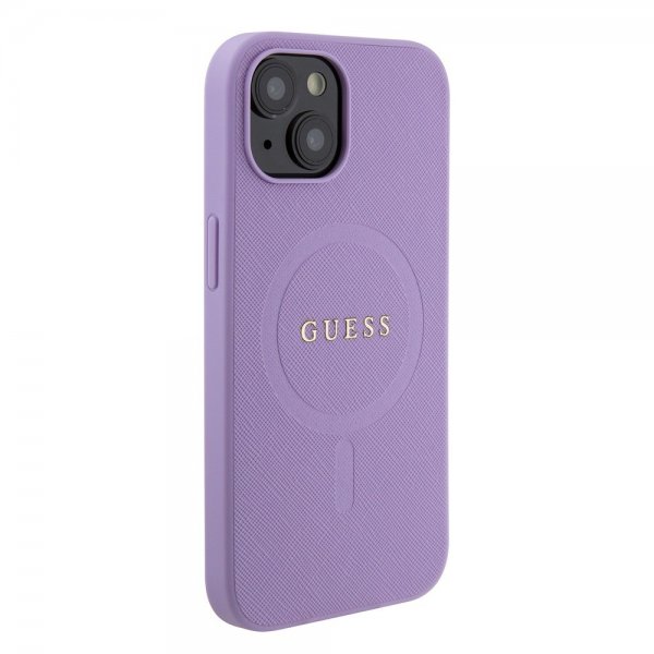 Guess iPhone 15 Skal Saffiano MagSafe Lila