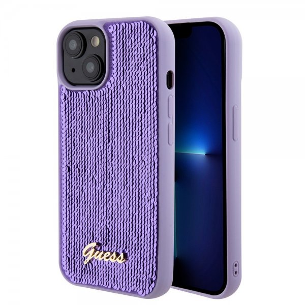 Guess iPhone 15 Skal Sequin Lila