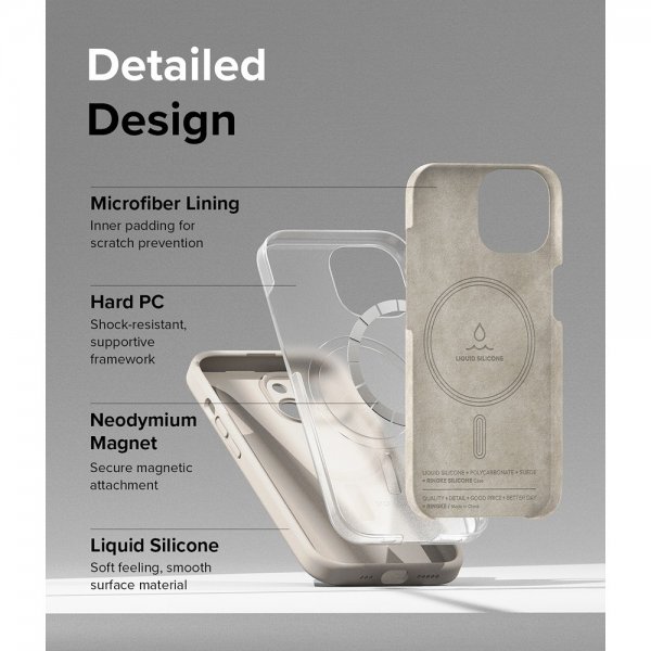 Ringke iPhone 15 Skal Silicone Magnetic Stone
