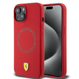 Ferrari iPhone 15 Skal Silicone MagSafe Röd
