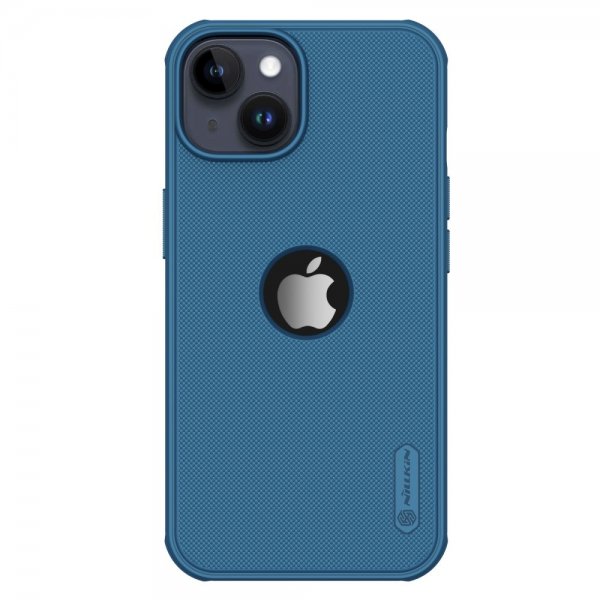 Nillkin iPhone 15 Skal Super Frosted Shield Pro Logo Hole Blå