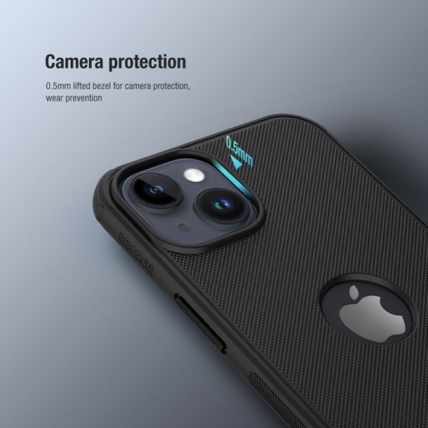 Nillkin iPhone 15 Skal Super Frosted Shield Pro Logo Hole Svart