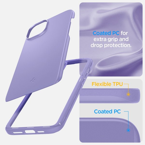 Spigen iPhone 15 Skal Thin Fit Iris Purple