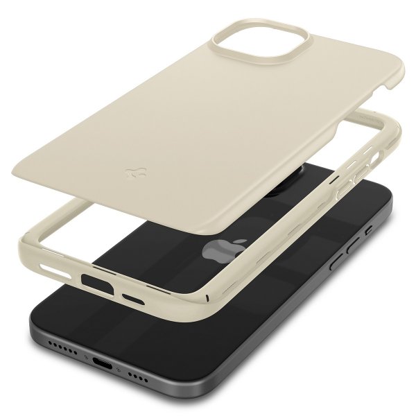 Spigen iPhone 15 Skal Thin Fit Mute Beige